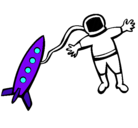 Dibujo Cohete y astronauta pintado por WALTER