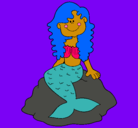 Dibujo Sirena sentada en una roca pintado por Prixe2