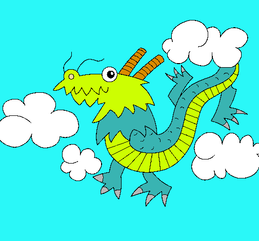 Dibujo Dragón chino pintado por JAGUAR