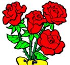 Dibujo Ramo de rosas pintado por  rosas
