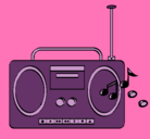 Dibujo Radio cassette 2 pintado por majo