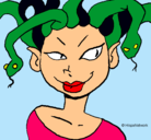 Dibujo Mujer medusa pintado por p37yz4F1nn4_21