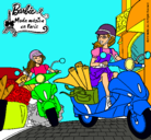 Dibujo Barbie y su amiga en moto pintado por beaaa