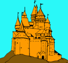 Dibujo Castillo medieval pintado por polir