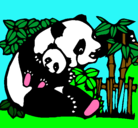 Dibujo Mama panda pintado por Prixe2
