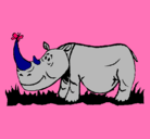 Dibujo Rinoceronte y mariposa pintado por lizy