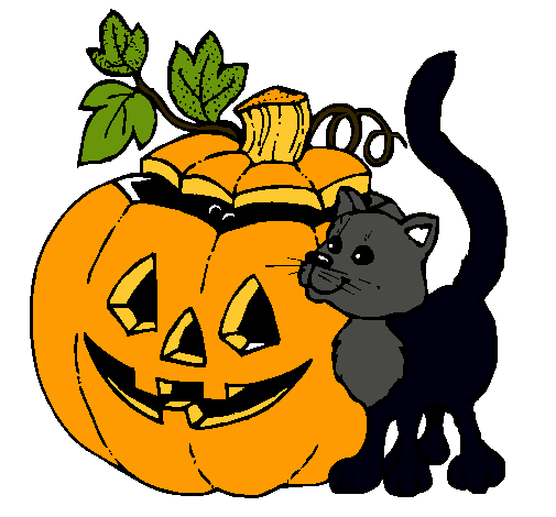 Calabaza y gato