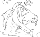 Dibujo Delfines jugando pintado por yago