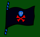 Dibujo Bandera pirata pintado por carteldesanta