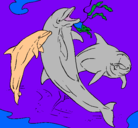 Dibujo Delfines jugando pintado por FELICIDADPURA