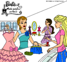 Dibujo Barbie en una tienda de ropa pintado por CuteStory