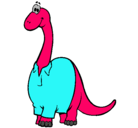 Dibujo Diplodocus con camisa pintado por nelly2