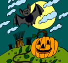 Dibujo Paisaje de Halloween pintado por elbika