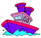 Dibujo Barco en el mar pintado por bibis