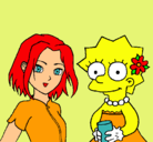 Dibujo Sakura y Lisa pintado por Enerii