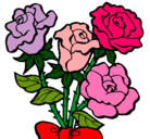 Dibujo Ramo de rosas pintado por juhf