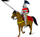 Dibujo Jinete a caballo pintado por soldado