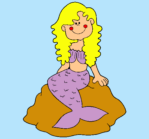 Dibujo Sirena sentada en una roca pintado por acvalle