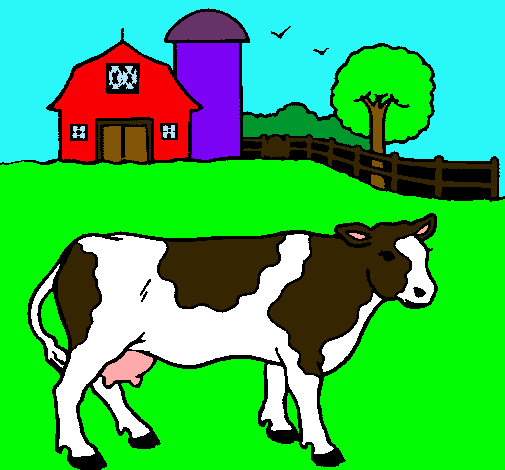 Dibujo Vaca pasturando pintado por javierita