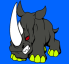 Dibujo Rinoceronte II pintado por SKIN