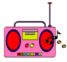 Dibujo Radio cassette 2 pintado por siari