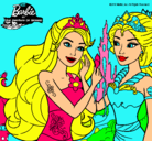 Dibujo Barbie se despiede de la reina sirena pintado por areli