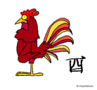 Dibujo Gallo pintado por gallita