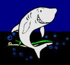 Dibujo Tiburón pintado por tiburon53