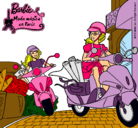 Dibujo Barbie y su amiga en moto pintado por kelymar