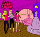 Dibujo Barbie mirando vestidos pintado por pipi1