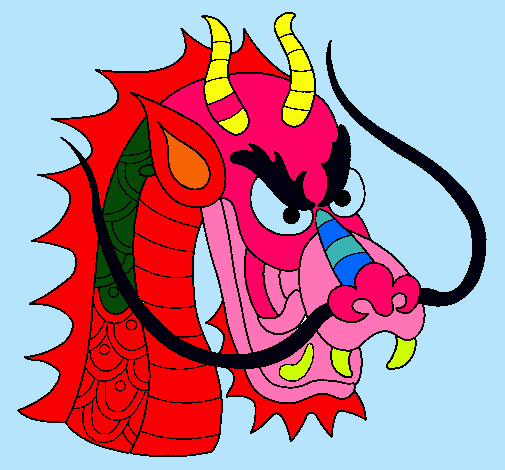 Dibujo Cabeza de dragón pintado por Erikka