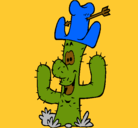 Dibujo Cactus con sombrero pintado por luqui
