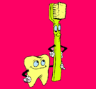 Dibujo Muela y cepillo de dientes pintado por SERGIO2