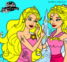 Dibujo Barbie se despiede de la reina sirena pintado por rania