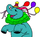 Dibujo Elefante con 3 globos pintado por ssebastia