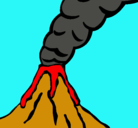 Dibujo Volcán pintado por pano
