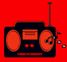 Dibujo Radio cassette 2 pintado por luta