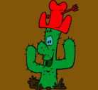 Dibujo Cactus con sombrero pintado por hjuuuuuuuus