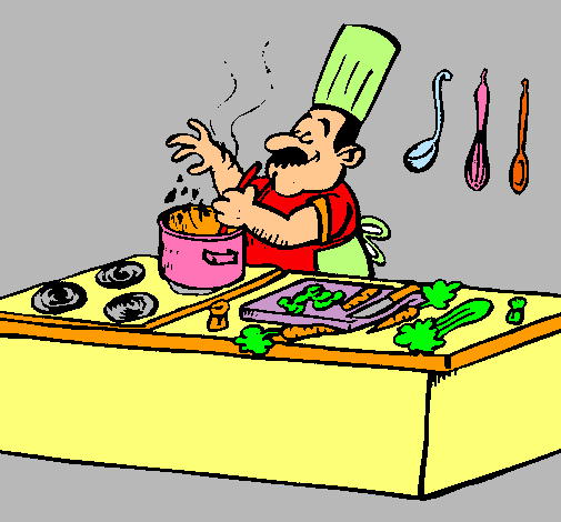 Cocinero en la cocina