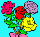 Dibujo Ramo de rosas pintado por piolin