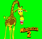 Dibujo Madagascar 2 Melman pintado por antix