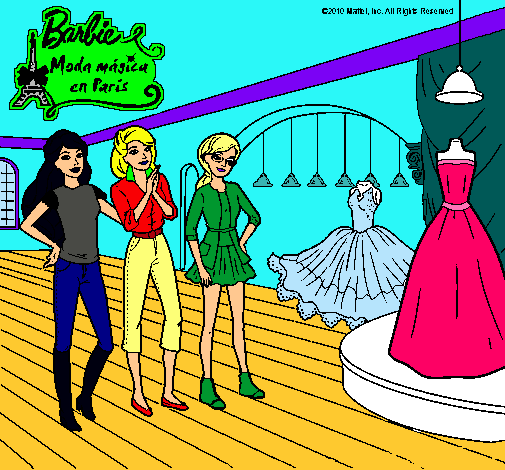 Dibujo Barbie mirando vestidos pintado por zoe42