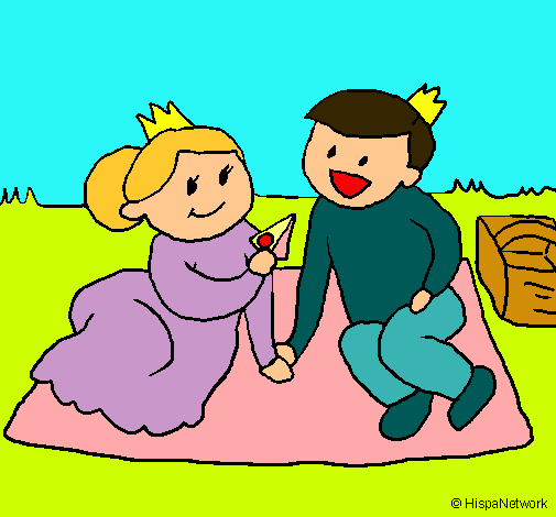 Dibujo Príncipes de picnic pintado por lareina132