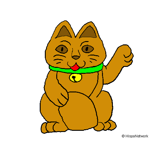 Dibujo Gato de la suerte pintado por Irene24