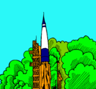 Dibujo Lanzamiento cohete pintado por WALTER