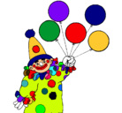 Dibujo Payaso con globos pintado por NAYDA