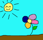 Dibujo Sol y flor 2 pintado por dieghis