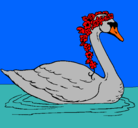 Dibujo Cisne con flores pintado por DAKOTA