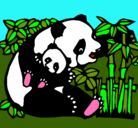 Dibujo Mama panda pintado por javierita