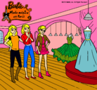 Dibujo Barbie mirando vestidos pintado por princess91